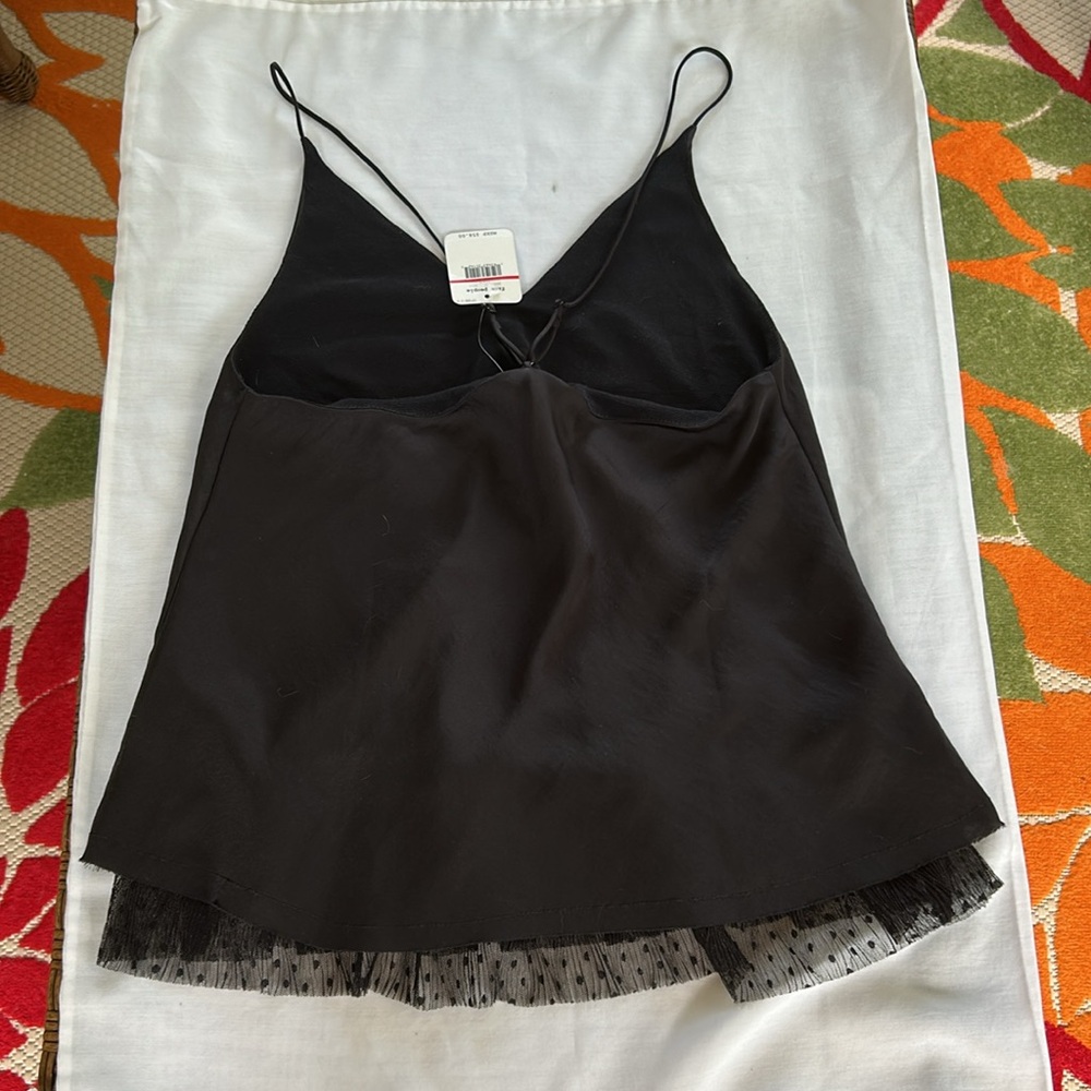 NWT Free People Intimately Free One I Love Satin Lace Underlay Cami Black XS NWT - Picture 4 of 6